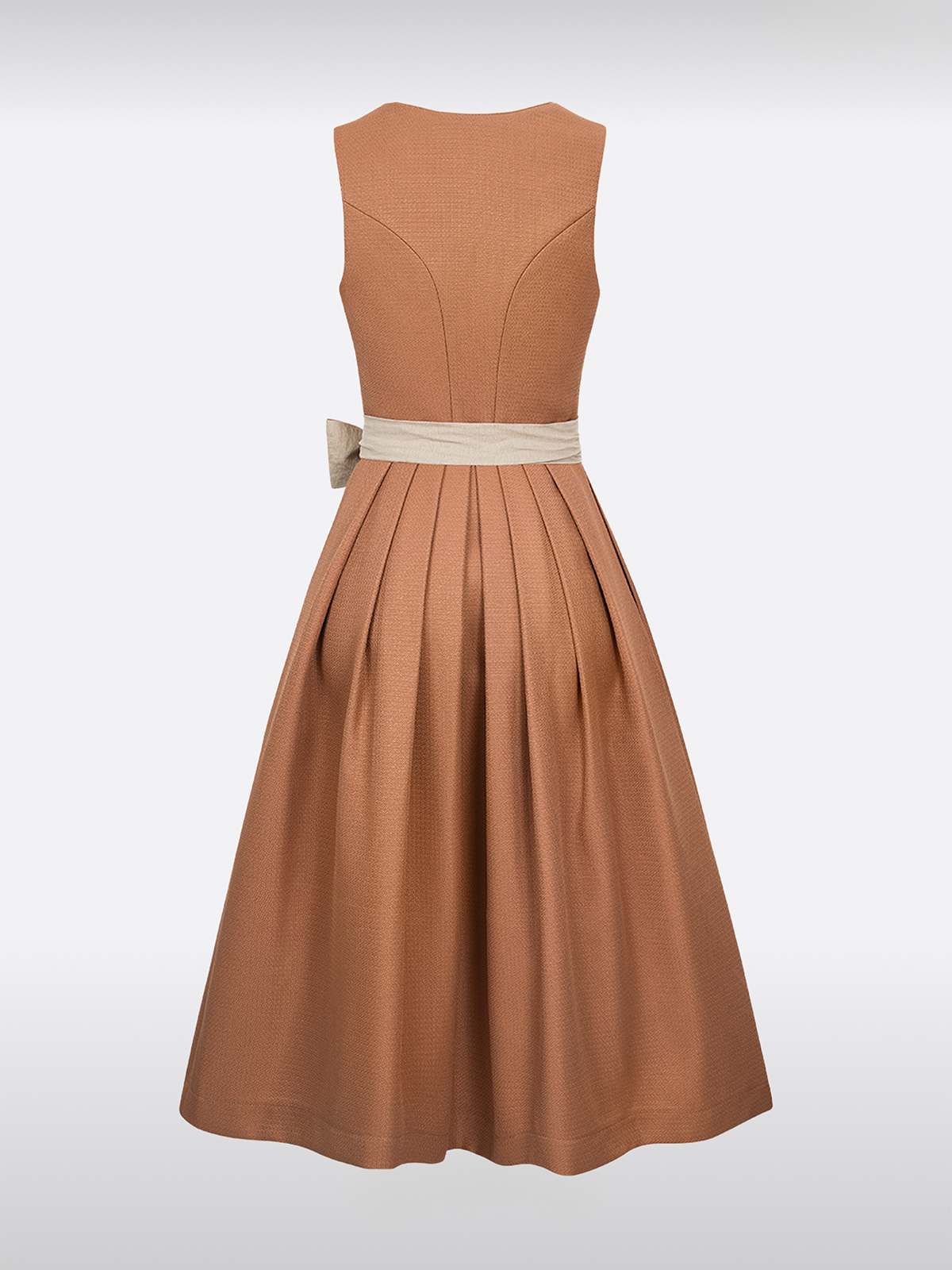 Orange Herz-Ausschnitt Reißverschluss Vorne Dirndl