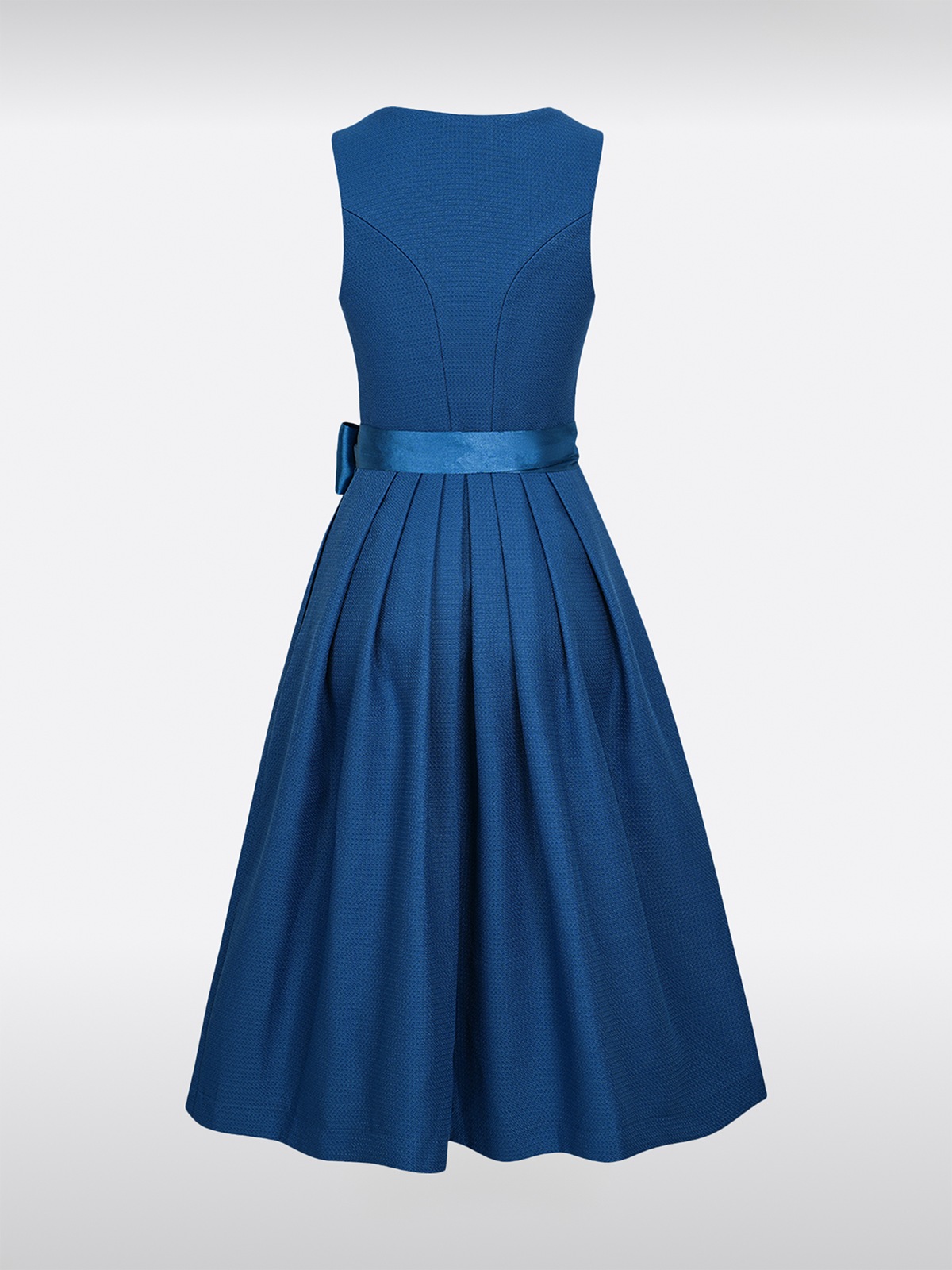 Blau Herz-Ausschnitt Reißverschluss Vorne Dirndl