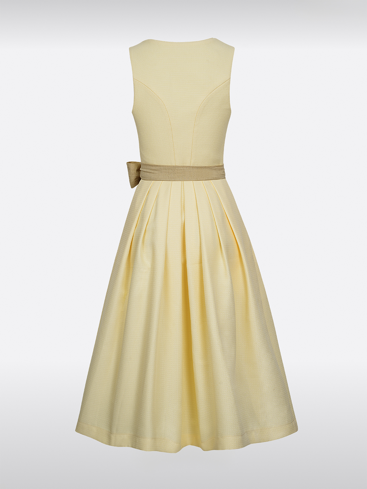 Gelb Herz-Ausschnitt Reißverschluss Vorne Dirndl