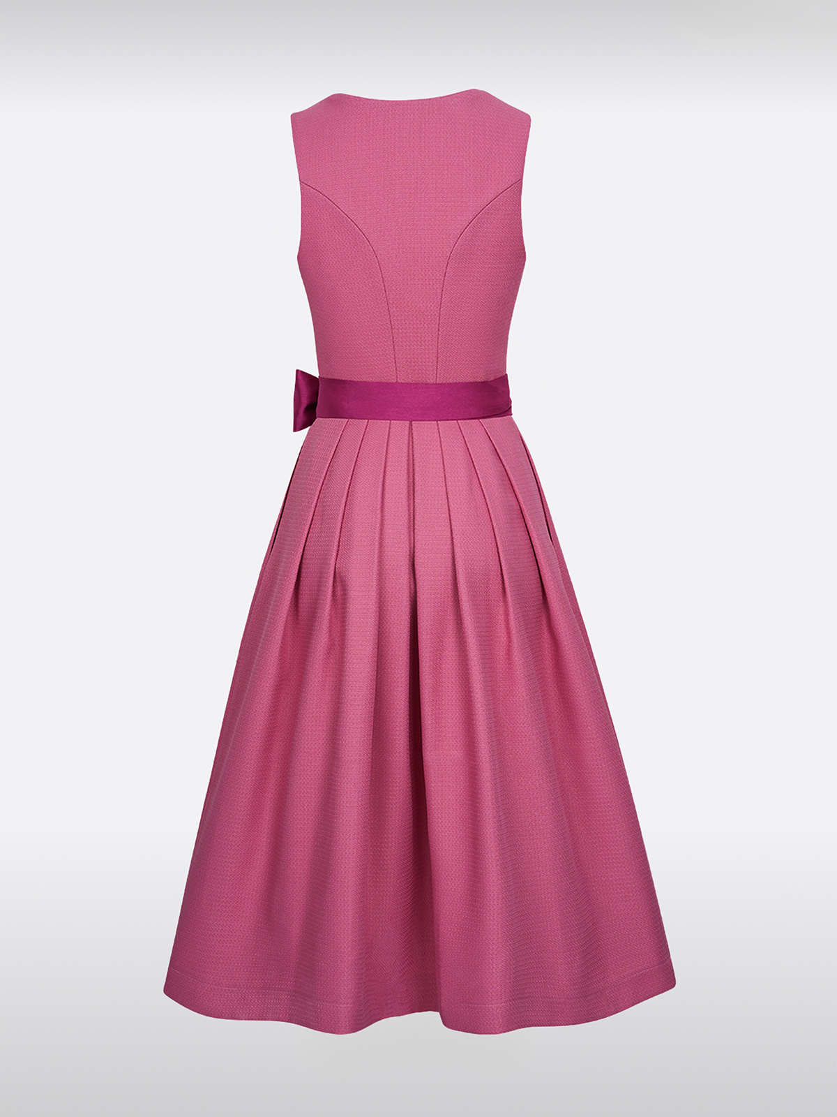 Pink Herz-Ausschnitt Reißverschluss Vorne Dirndl