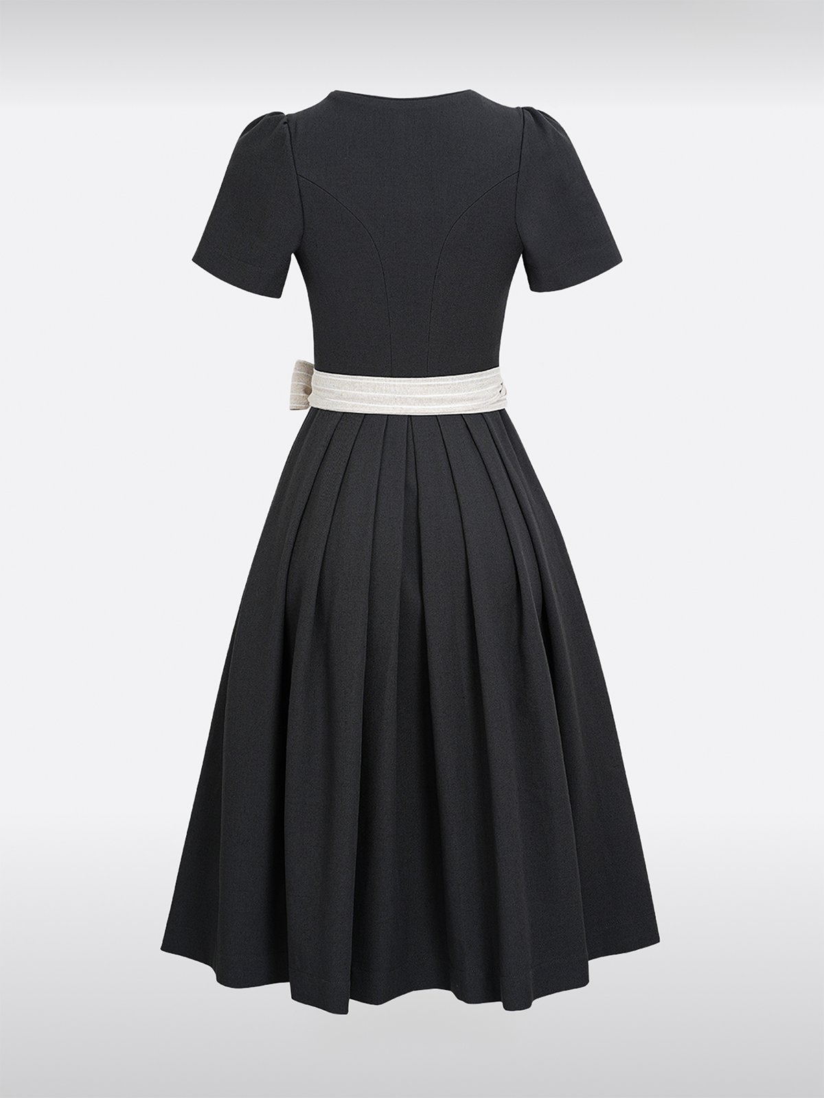 Grau Herz-Ausschnitt Knöpfen Dirndl