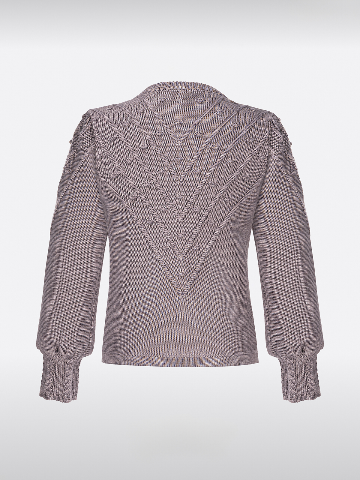 Grau Rundhals Lockere Knöpfen Strick