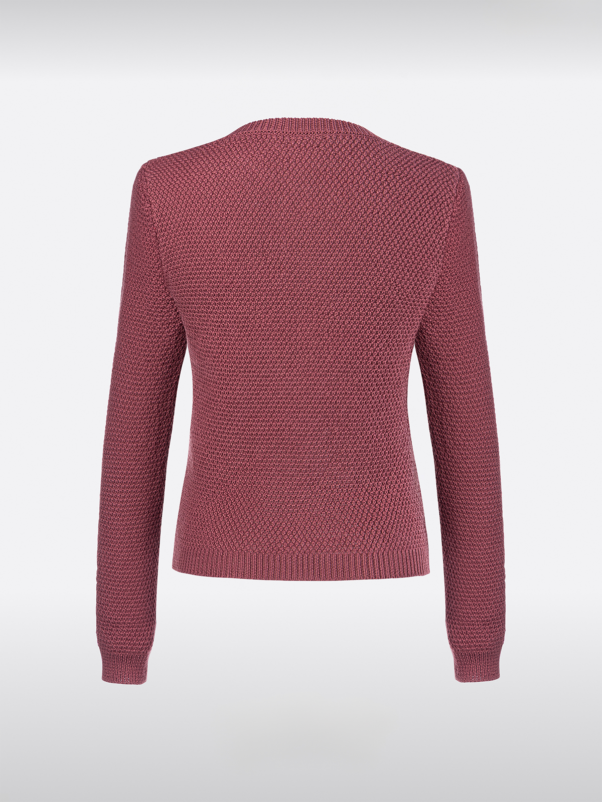 Lila Rundhals Lockere Knöpfen Strick