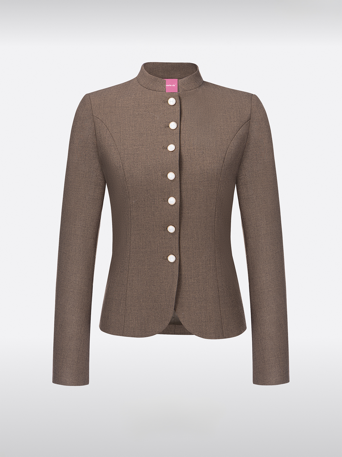 Braun Hochgeschlossen Slim-Fit traditionell Jacken