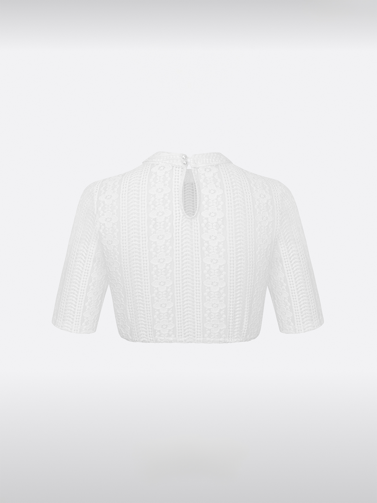 Weiß Halbarm Floralem Muster Dirndlbluse