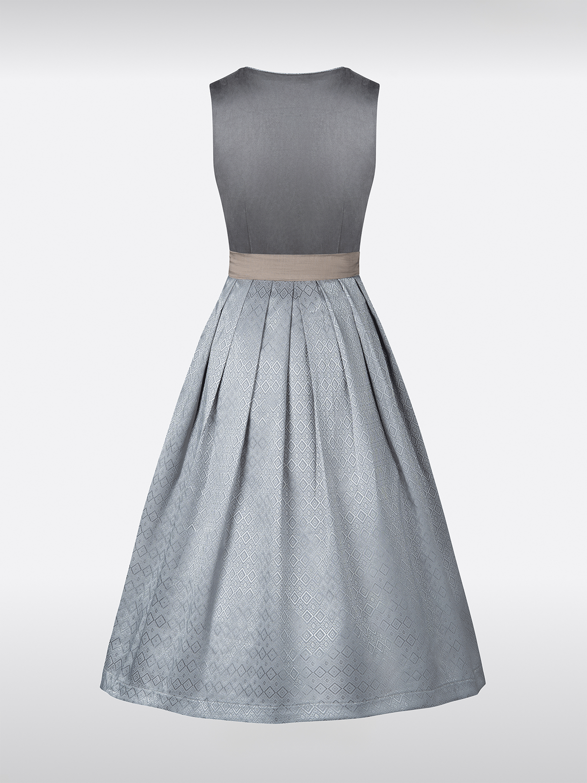 Grau Gerader Ausschnitt Gerader Ausschnitt Strukturierter Dirndl